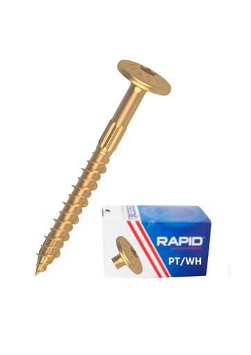 [2333741005000001BOX 10x500 PT/WH yellow] RAPID® Washer Head S-25, 10,0 x 500/100 +FP yellow BOX